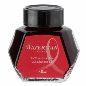 TINTEIRO, WATERMAN. TINTA VERMELLA PERMANENTE, 50 ML.