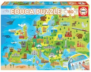 PUZZLE EDUCA, MAPA DE EUROPA MONUMENTOS. 150 PEZAS